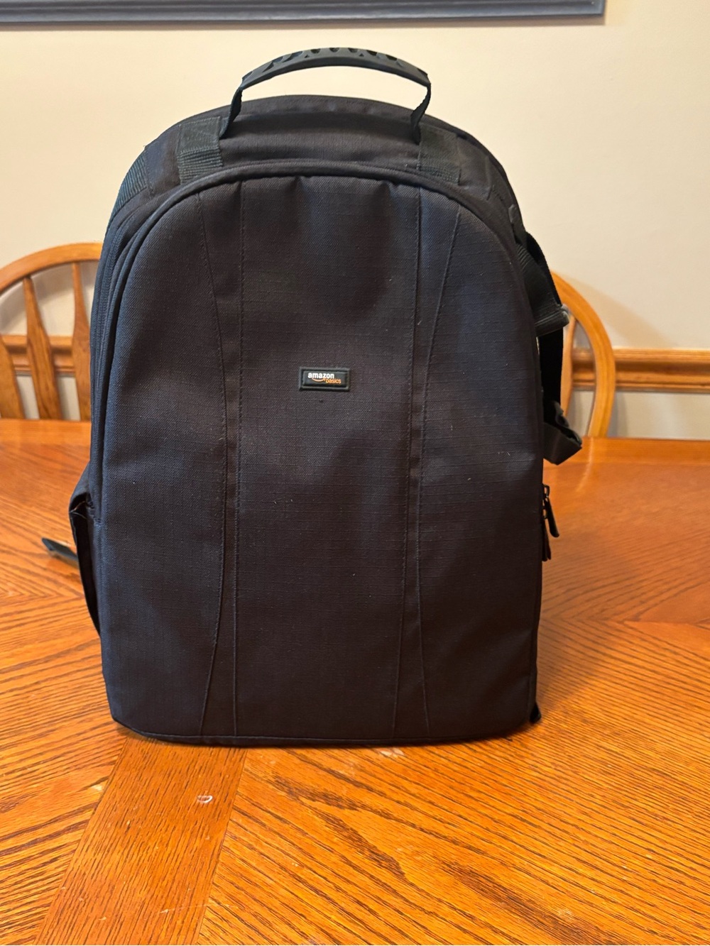 AmazonBasics SLR / DSLR Camera Backpack – Black with Orange Interior
